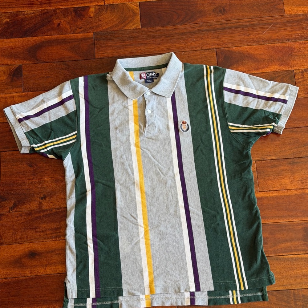 Chaps Green, Yellow, and Purple Striped Polo - Picture 8 of 8